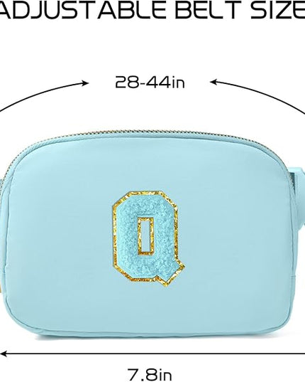 Gitus Gifts for 8 9 10 11 12 Year Old Girls Belt Bag Fanny Pack Crossbody Bags with Initial Letter Patch Cute Stuff Birthday Gifts for Teen Girls Women Personalized Trend Stuff (Icing Blue-Q)