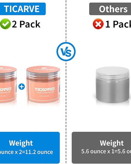 TICARVE 2Pack New Cleaning Gel Detail Putty Car Gel Auto Detailing Tools Car Interior Cleaner Car Cleaning Slime Car Assecories Keyboard Cleaner Orange (320g/11.2oz)