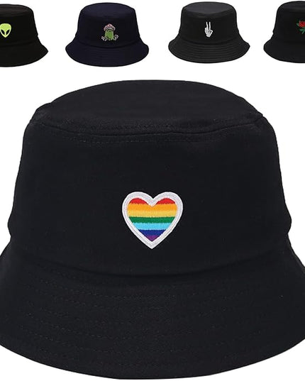 Cotton Bucket Hat for Women Men Summer Travel Sun Beach Bucket Cap, Unisex Outdoor Fisherman Hat
