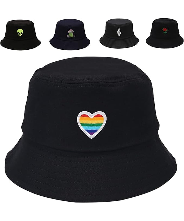 Cotton Bucket Hat for Women Men Summer Travel Sun Beach Bucket Cap, Unisex Outdoor Fisherman Hat