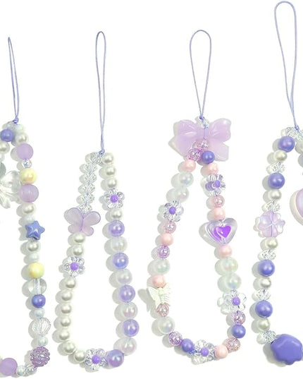 Phone Charms Cute Beaded Phone Lanyard Wrist Strap Aesthetic CellPhone Keychain Cute PhoneCharms for Women