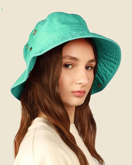Hot Summer Bucket Hat - Trendy Cotton Sun Hat for Beach, Golf, Fishing - Fun Outdoor Vacation Boonie for Men and Women