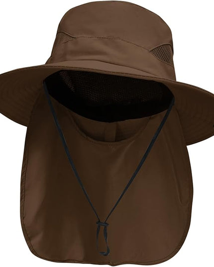NPJY Sun Fishing Hats with Neck Flap for Men Women UV Sun Protection Bucket Hat