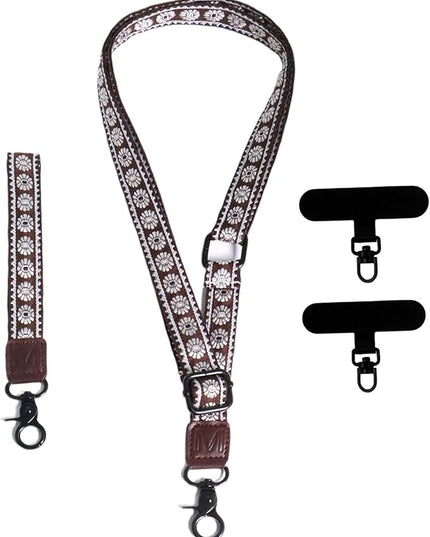 Adjustable Lanyard for Phone, Camera, Name Tags, ID card, Keychain and Wristlet Straps with 2 phone pads(Black)
