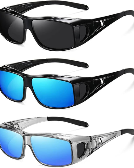 Wzerry Sunglasses Fit Over Glasses Polarized for Men Women, Wrap-Around Glasses UV400 Protection for Driving and Outdoor