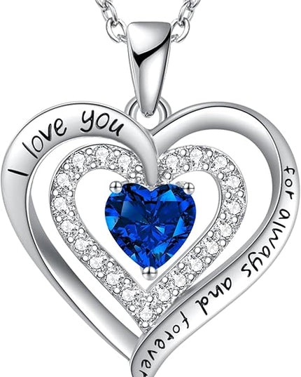 REDBEE Necklaces for Women Birthstone Heart Necklace Jewelry for Wife Girlfriend Woman Necklace
