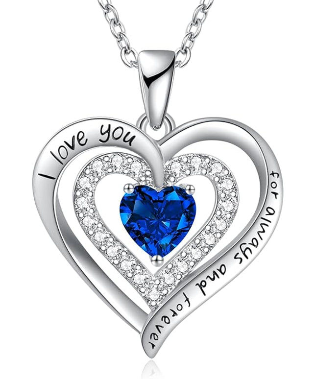 REDBEE Necklaces for Women Birthstone Heart Necklace Jewelry for Wife Girlfriend Woman Necklace