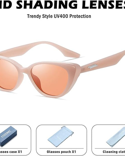 Retro Vintage Narrow Cat Eye Sunglasses for Women 90s Small Chic Style Trendy Sunnies UV400 Protection FZN7514