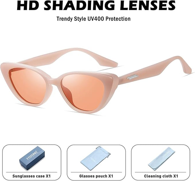 Retro Vintage Narrow Cat Eye Sunglasses for Women 90s Small Chic Style Trendy Sunnies UV400 Protection FZN7514