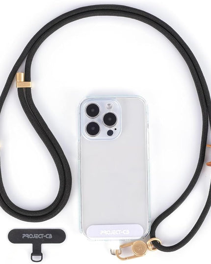 project-cb Cell Phone Lanyard 1,Phone Tether Tab 2,Phone Crossbody Strap,Lanyards for Around the Neck,Adjustable Phone Strap(Black-G)