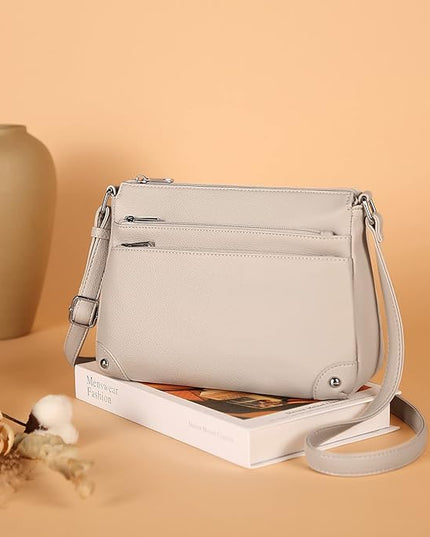 WESTBRONCO Crossbody Bags for Women, Medium Size Shoulder Handbags, Satchel Purse with Multi Zipper Pocket