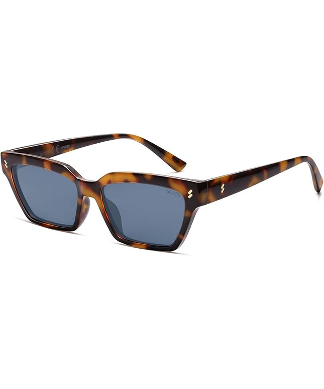 SOJOS Trendy Polarized Sunglasses Womens Men Retro Vintage 90s Cute Cat Eye Narrow Sun Glasses SJ2381