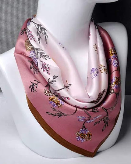 ANDANTINO 100% Real Mulberry Silk Scarf -21'' x 21''- Lightweight Neckerchief –Women Men Small Square Digital Printed Scarves