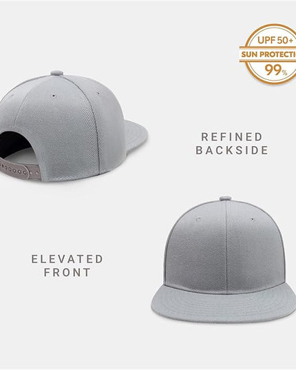 CHOK.LIDS Flat Bill Visor Classic Snapback Hat Blank Adjustable Brim High Top End Trendy Color Style Plain Tone Baseball Cap
