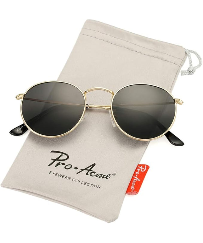 Pro Acme Small Round Metal Polarized Sunglasses for Women Retro Designer Style