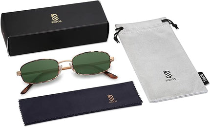 SOJOS Small Trendy Rectangle Sunglasses Womens Mens, Retro 80s 90s Y2k Chic Narrow Thin Skinny Sunnies SJ1187