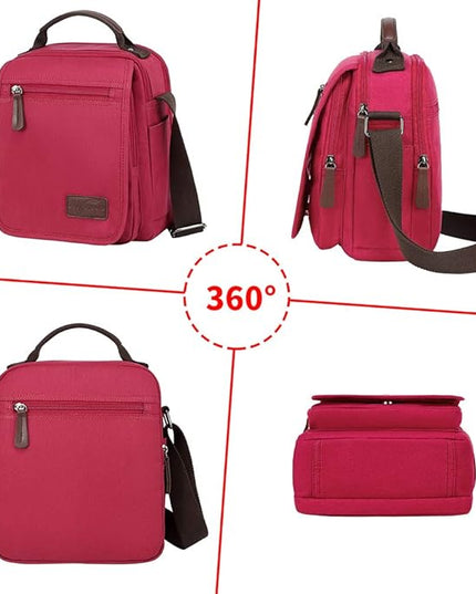 mygreen Small Canvas Crossbody Shoulder Bag Messenger Bag Work Bag