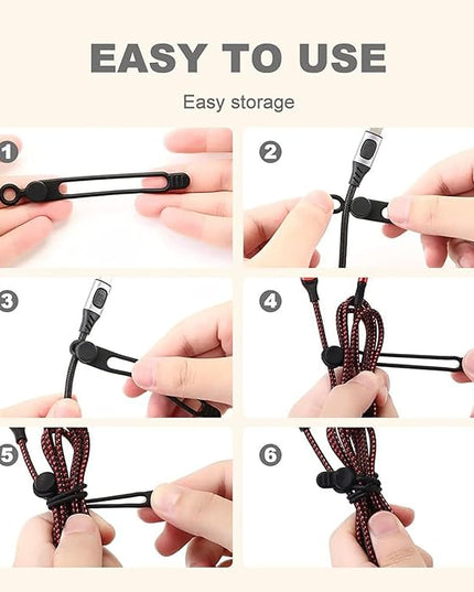Data Cable Organizer, 2026 Upgrade Silicone Headphone Organizer, Silicone Cable Ties Reusable Cable Management Organizer Multipurpose Elastic Cord Organizer for Bundling and Fastening Cable (30Pcs)
