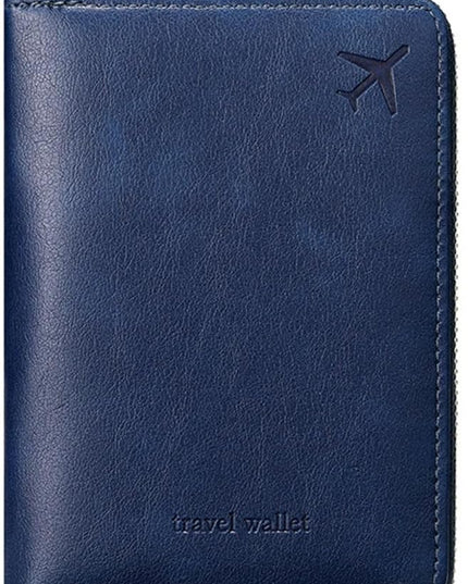 Passport Holder for Travel Women and Men RFID Passport Holder with Card Slots Holder Passport Case Passport cover Passport Wallet Travel Essentials and Accessories (Short Zipper, SZ-Navy)