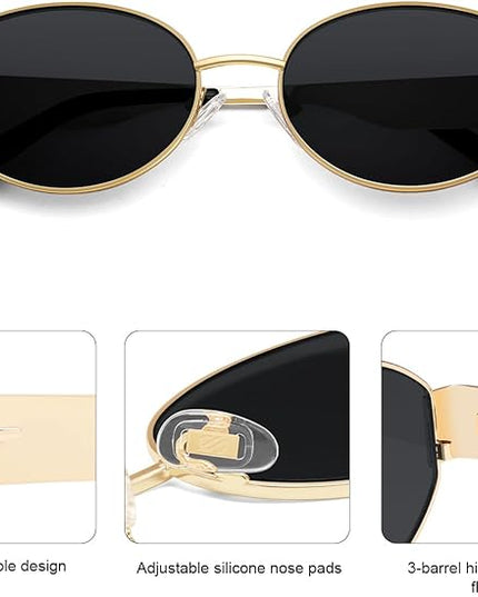 SOJOS Retro Oval Sunglasses for Women Trendy Classic Shades UV400 Protection SJ1256