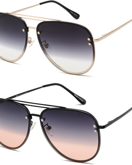 Trendy Oversized Aviator Sunglasses Womens, Retro Cute Big Shades Women's Fashion Sun Glasses UV Protection VF2203