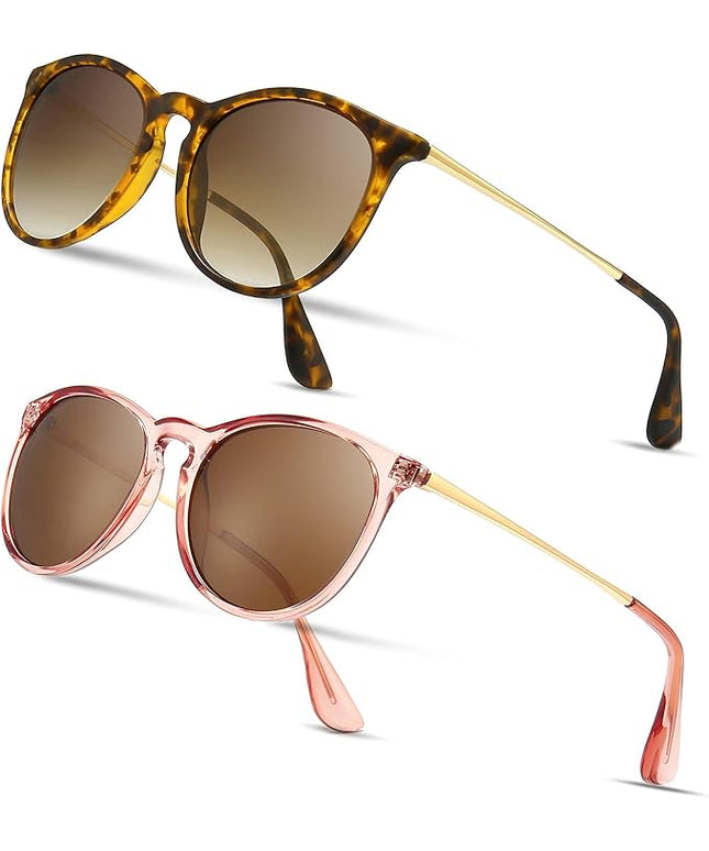 SUNGAIT Premium Vintage Round Sunglasses for Women Men Classic Retro Trendy Style