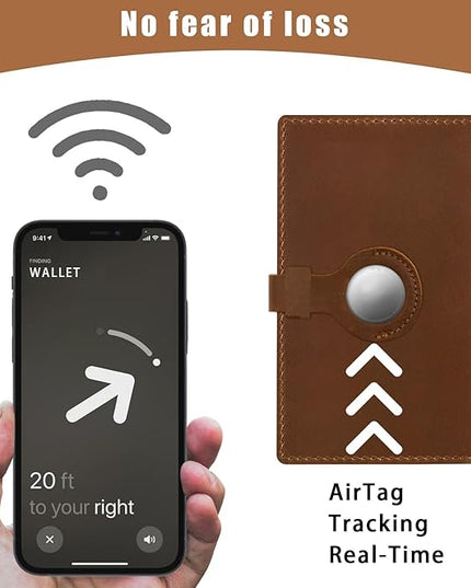 Jack&Chris Genuine Leather Passport Holder For Travel, RFID Blocking Handmade Passport Holder with Card Case Organized & Safe, Quality Travel Essentials for Women and Men for Gifting, Brown