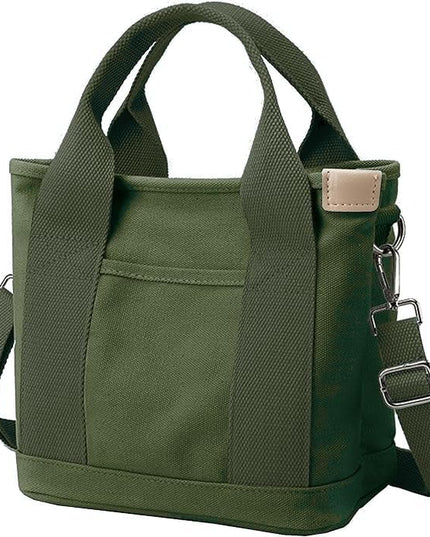 Small Tote Bag with Zipper, 2024 Canvas Multi-Pocket Crossbody Bag Shoulder Bag Satchel Hobo Bag Messenger Bag