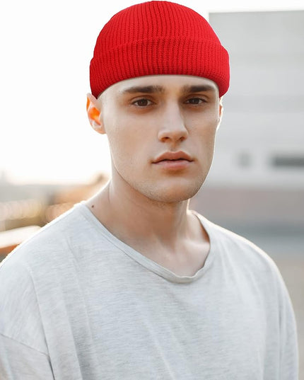SATINIOR Fisherman Beanie Trawler Beanie Winter Watch Hat Roll up Edge Skullcap Unisex