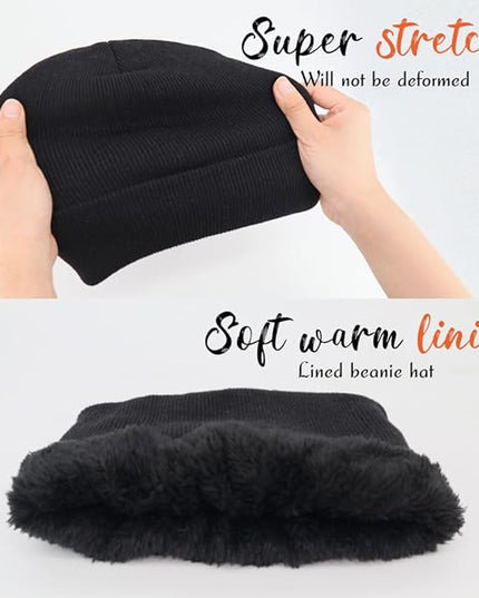 ZH 12-Pack Knitted Winter Beanie Hats for Men and Women, Warm and Cozy Cuffed Skull Caps, Bulk Purchase