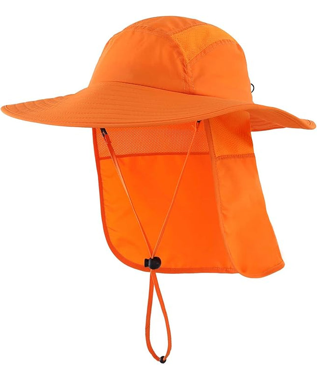 Home Prefer UPF 50+ Mens Wide Brim Fishing Hat with Neck Flap Sun Hat for Men Women Sun Protection Cap