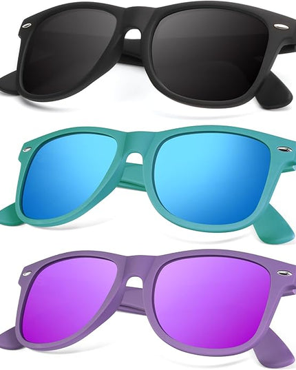 KALIYADI Polarized Sunglasses for Men and Women Matte Finish Sun glasses Color Mirror Lens UV Blocking (3 Pack)