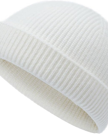 vidsel Thin Wool Fisherman Beanie Hat for Men Women Fall Winter,Short Knit Cuffed Fashion Trawler Skull Cap,Watch Cap