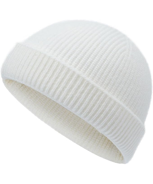 vidsel Thin Wool Fisherman Beanie Hat for Men Women Fall Winter,Short Knit Cuffed Fashion Trawler Skull Cap,Watch Cap