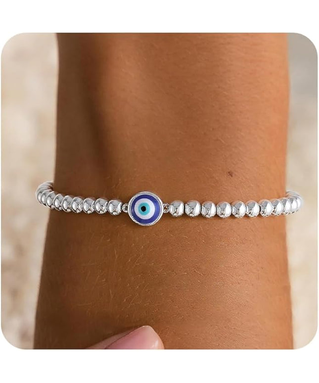 Gold Bracelets for Women 14K Gold Beaded Bracelets Stackable Bracelets for Women Gold Charm Bracelet Non Tarnish Gold Jewelry for Women Trendy