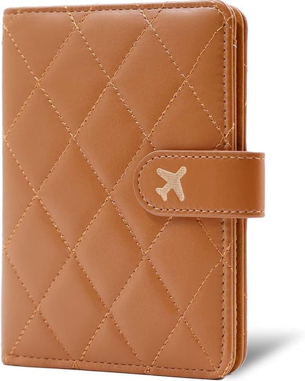 Melsbrinna Premium Leather Passport Holder Covers Case, Waterproof Rfid Blocking Travel Wallet Passport Holder with Pen Holder, Cute Passport Book for Women/Men
