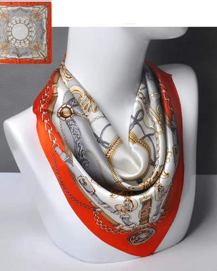 ANDANTINO 100% Real Mulberry Silk Scarf -21'' x 21''- Lightweight Neckerchief –Women Men Small Square Digital Printed Scarves