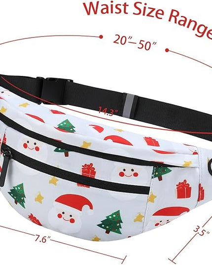 MAXTOP Large Crossbody Fanny Pack with 4-Zipper Pockets,Gifts for Enjoy Sports Festival Workout Traveling Running Casual Hands-Free Wallets Waist Pack Phone Bag Carrying All Phones