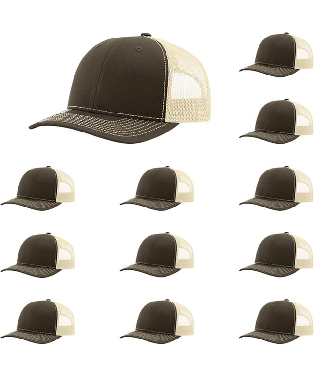 Richardson 112 Classic Six-Panel Adjustable Snapback Trucker Cap | Bulk Packs Available