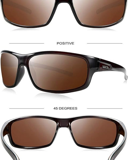 BEALER Polarized Sports Sunglasses for Men Lightweight TR90 Frame Sun Glasses Driving Cycling Fishing UV Protection Shades