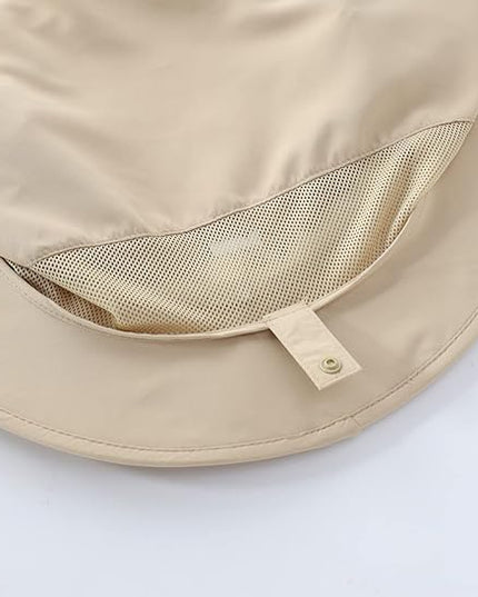 Home Prefer UPF50 Mens Sun Hat with Neck Flap Quick Dry UV Protection Cap Womens Wide Brim Fishing Hat Neck Flap Beach Garden