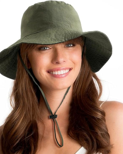 Water-Resistant Sun UPF 50+ Bucket Hat Protection Packable Brimmed Boonie for Women Men Summer Lightweight Hiking Outdoor Cap