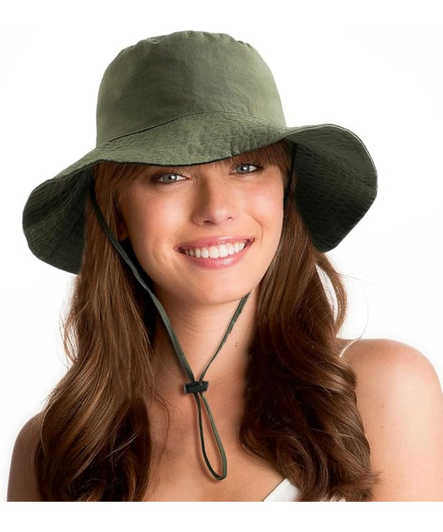 Water-Resistant Sun UPF 50+ Bucket Hat Protection Packable Brimmed Boonie for Women Men Summer Lightweight Hiking Outdoor Cap