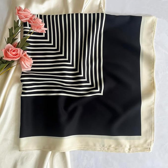 Julunar Silk Like Head Scarf for Women - Satin Large Hair Scarves - 35" Square Silk Hair Wrap for Sleeping with Gift Packed