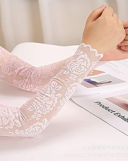 Women's Short Lace Gloves Fingerless for Driving Wedding Wrist Length Bridal Prom Gloves