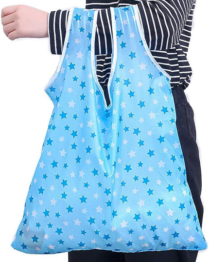Kaxich Foldable Reusable Grocery Shopping Tote Bags, 6 Pack Eco-friendly Travel Recycle Shopping Bags Folding to fits in Pocket, Waterproof and Machine Washable