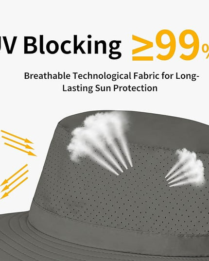 ZOORON Boonie Hat UPF 50+ Cooling Sun Hat for Men and Women,Wide Brim Bucket Hats with UV Protection for Safari Hiking Beach