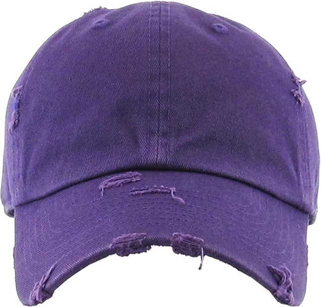 KBETHOS Vintage Washed Distressed Cotton Dad Hat Baseball Cap Adjustable Polo Trucker Unisex Style Headwear
