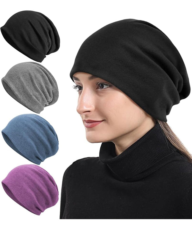 Senker Fashion Slouchy Beanie Hats for Women Men, Chemo Headwear Cotton Beanies Soft Lightweight Chemo Skull Cap Elastic
