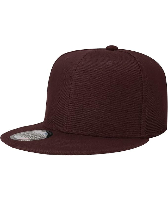 Classic Snapback Hat Cap Hip Hop Style Flat Bill Blank Solid Color Adjustable Size